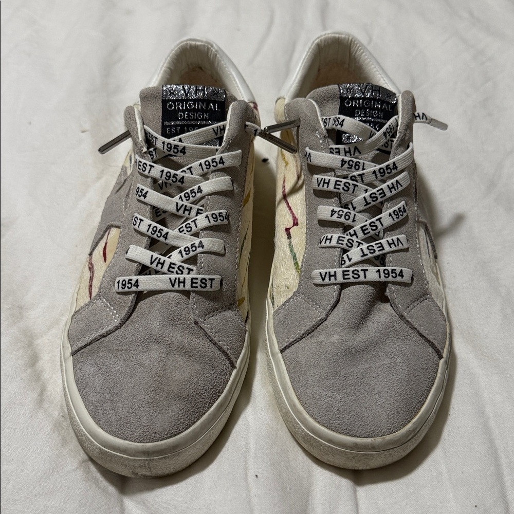 Women’s Vintage Havana Matya-9 Shoes 1954 White Fur Star Rainbow Tennis Sneaker - Picture 2 of 4